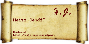 Heitz Jenő névjegykártya